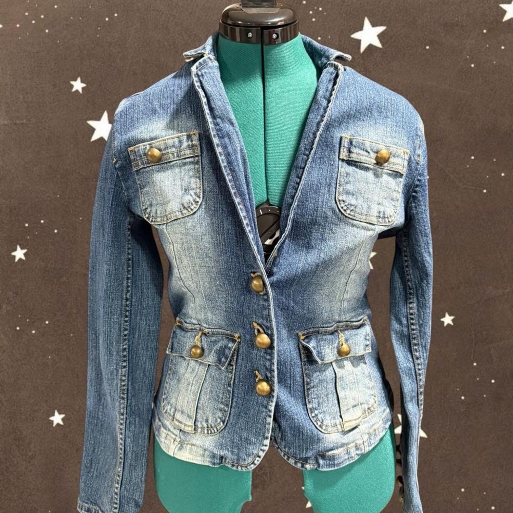 Vintage Faded Glory Stretch Denim Jacket